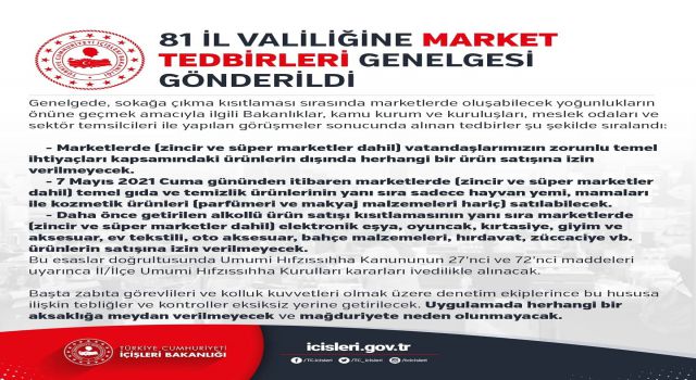 Market Tedbirleri Genelgesi Gönderildi